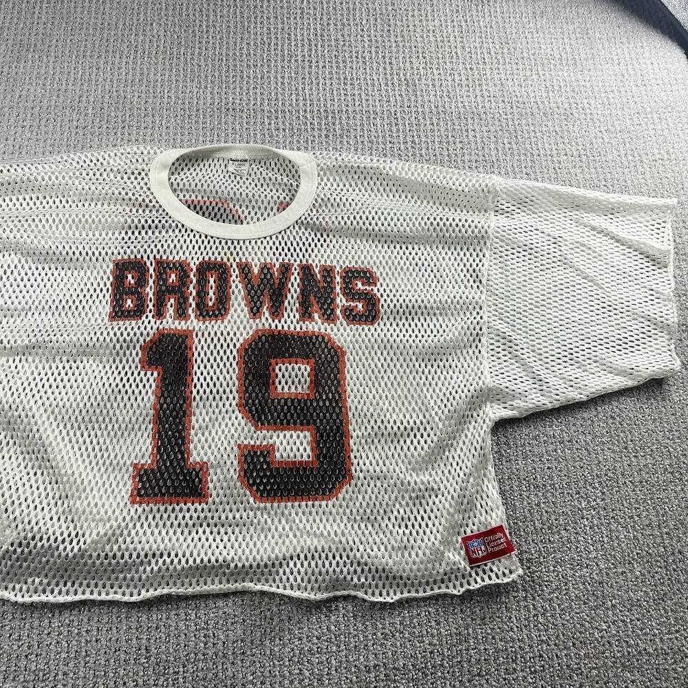 Vintage Cleveland Browns Jersey Bernie Kosar Sand Knit Macgregor Crop Men XL #19